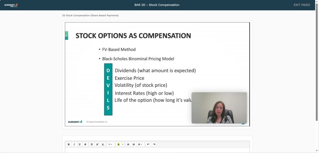 Surgent CPA video lecture