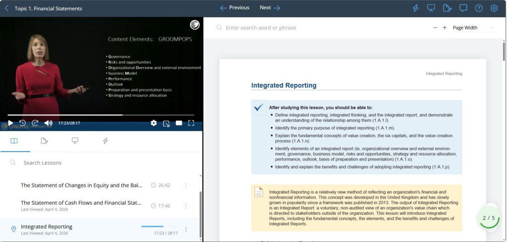 UWorld CMA Review video lessons
